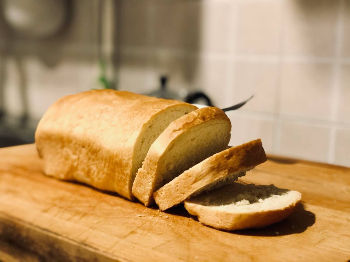 Sliced frozen gluten free loaf showing dense, meaty texture ideal for canine digestion